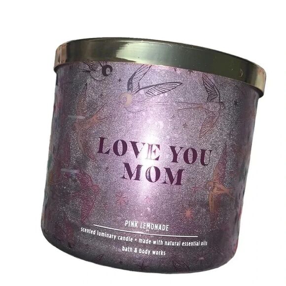 Bath & Body Works Pink Lemonade LOVE YOU MOM 3-Wick Candle LUMINARY 45 Hour - Picture 1 of 1